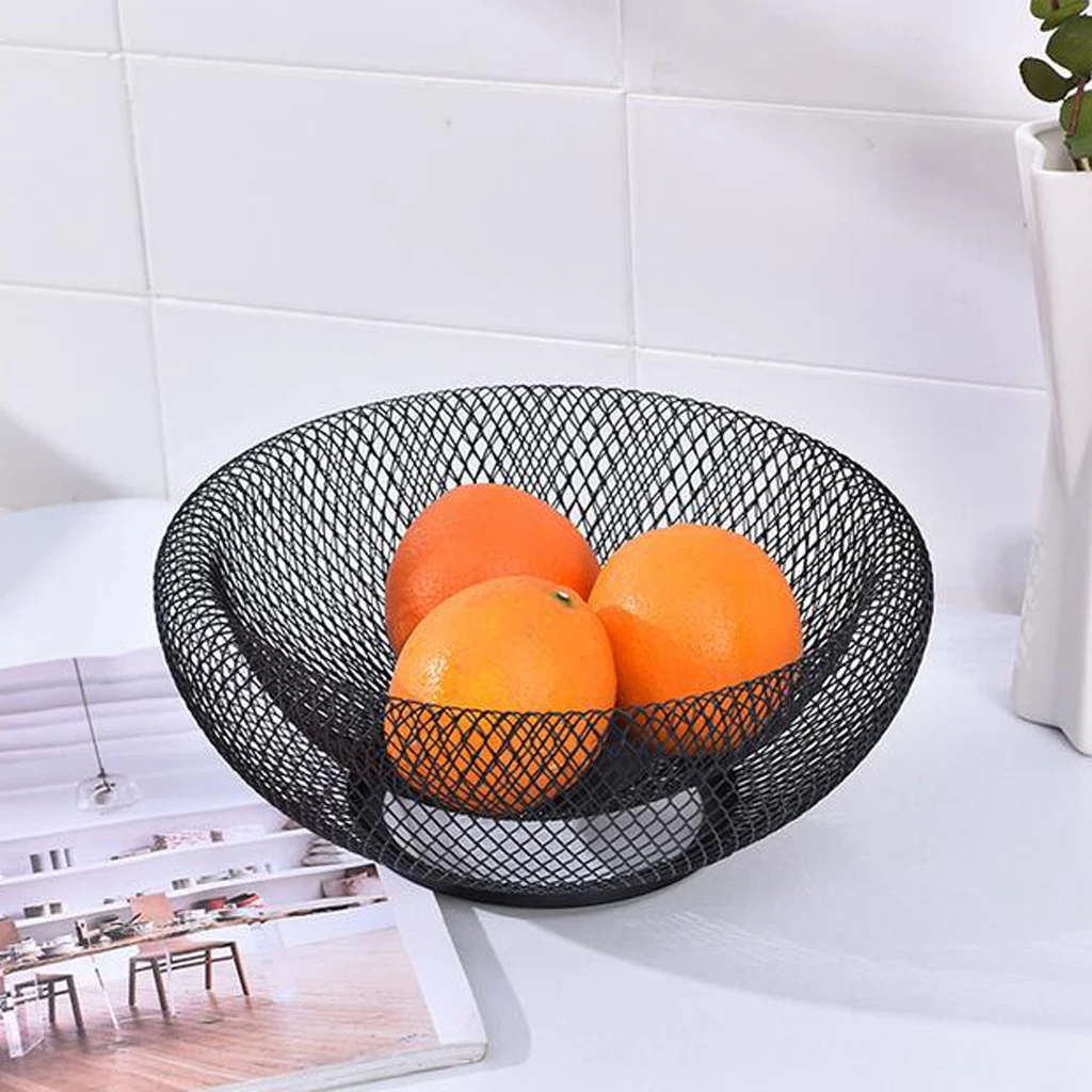 Nordic Double Wrought Iron Fruit Bowl Fruit Plate Dried Fruit Candy Storage Basket Home Decor