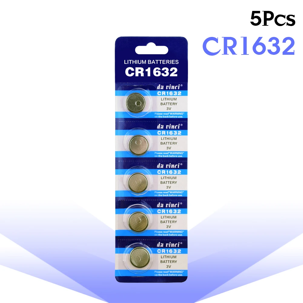 

5Pcs 3V Button Battery CR1632 1632 BR1632 ECR1632 DL1632 KL1632 L1632 3V Lithium Batteries Cell Button Coin Battery