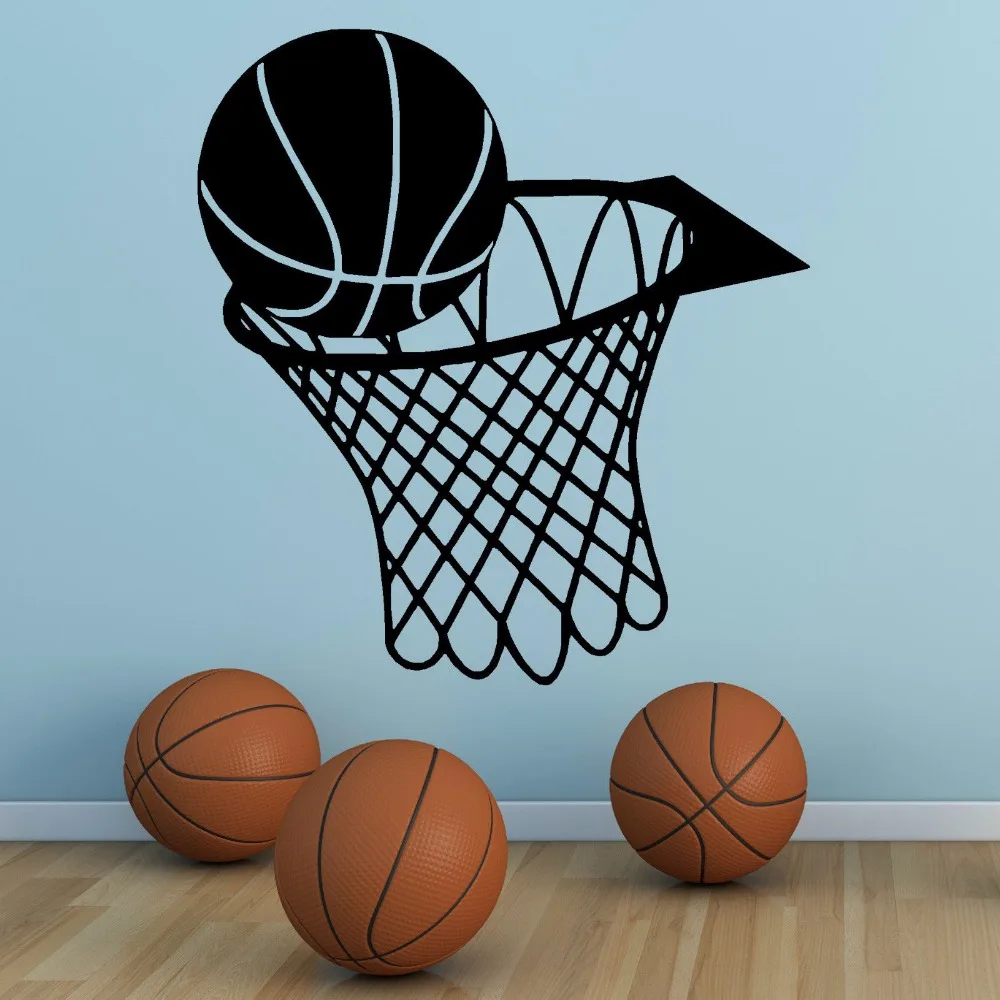 Wall Art Sticker Basketball Sports Wall Decals Removable Vinyl
