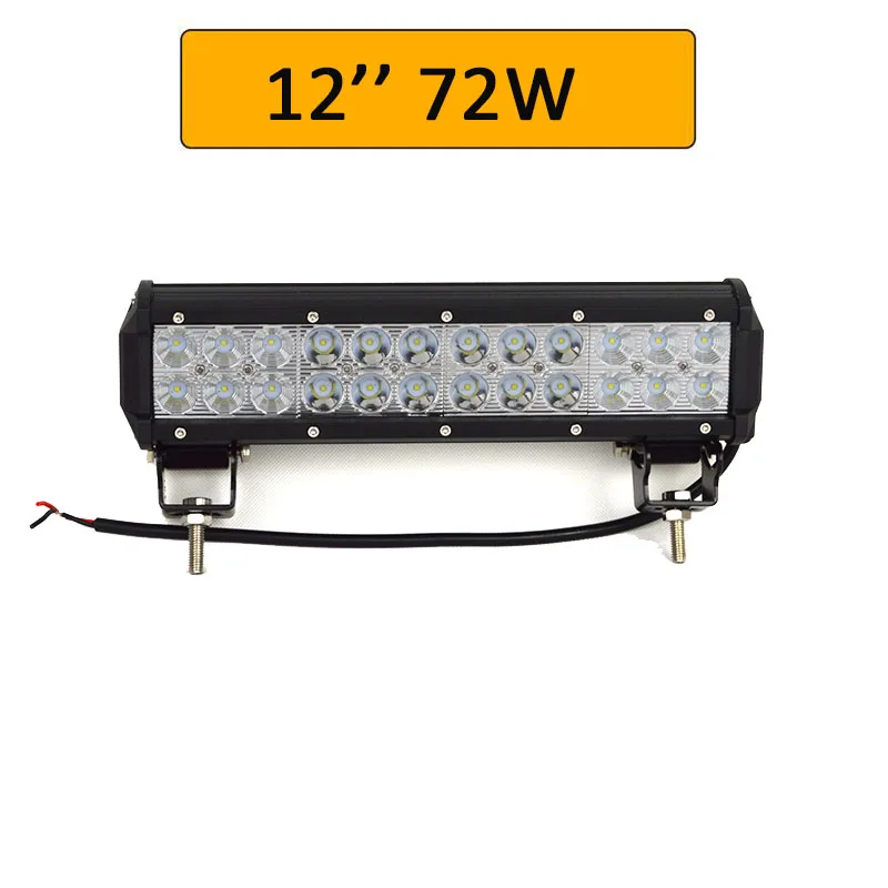 12in 72W no wiring Auxtings 1" 22" 20 дюймов 12 в 24 В внедорожный светодиодный светильник, комбинированный точечный прожектор 2" 126 Вт светодиодный рабочий светильник для джипа автомобиля 4WD грузовика внедорожника ATV - Цвет: 12in 72W no wiring