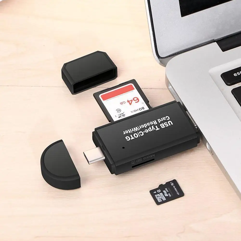 3-в-1 Мультифункциональный Тип-C USB 3,0 Micro-USB TF SD устройство чтения карт памяти OTG