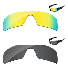 Черный& 24 K золотой 2 шт поляризованные Сменные линзы для масла Rig Солнцезащитные очки Рамка UVA и UVB Защита