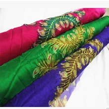 Феникс перо цвет шелк жоржет шелк шифон шарфы 6 Муми для китайской одежды хан Ткань Материал плинтусы