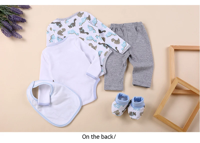 Г. Модные детские комбинезоны, 5 шт./лот, хлопковые костюмы для новорожденных девочек и мальчиков детские нагрудники, боди с брюками, носки, костюм