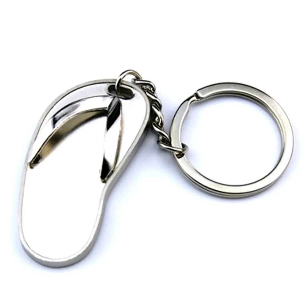 Silver Plated 1 pcs Fancy Gift Keychain Flip flops Shaped Key Chains