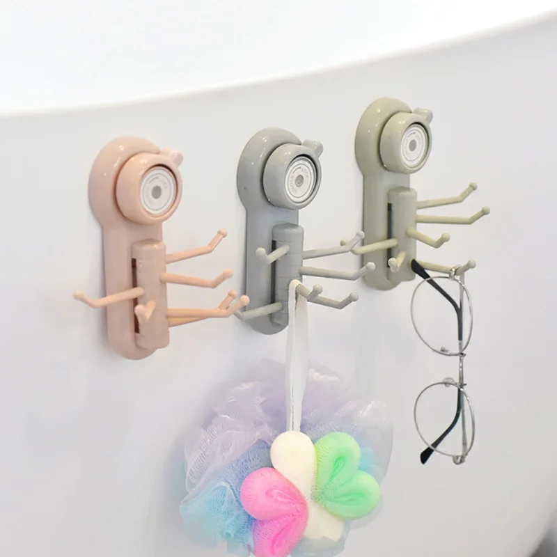 

7 colors Strong Vacuum Wall sucker six claw hooks Home Kitchen bathroom Living Storage Debris Organizer Wall Supplies