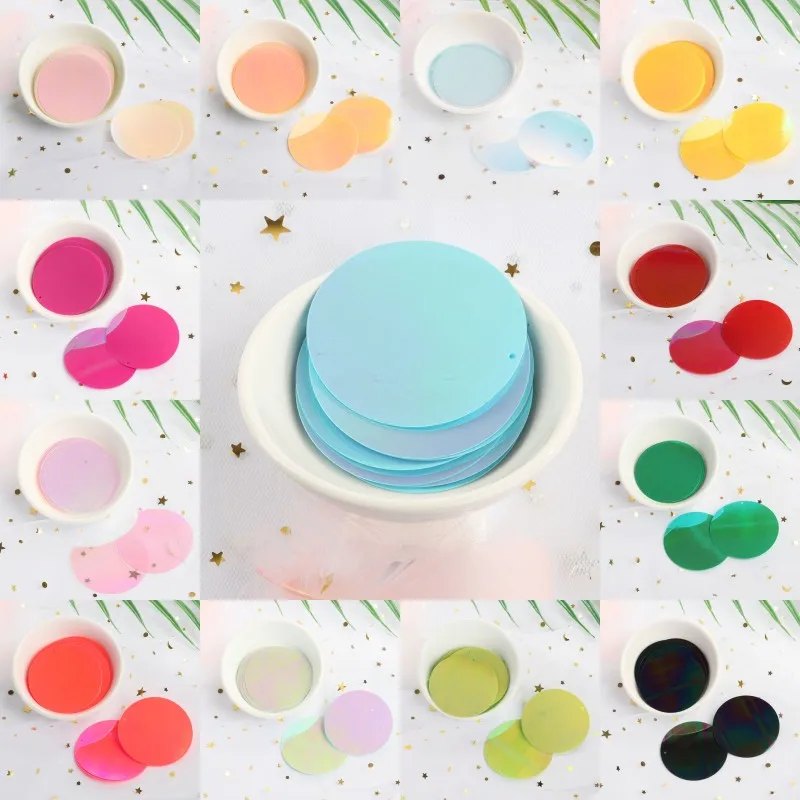 

50mm Sequin Big Round AB Color Loose Paillettes PVC Sewing Decoration Wedding Craft Women Kids DIY Garment Accessory