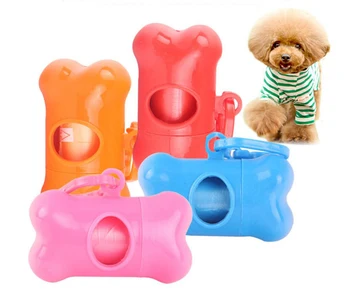 

Pet Garbage Bags with Plastic Bone-type Storage box Cat Dog Clean-up Waste Bag Pet Cleaning Supplies 10pcs/lot