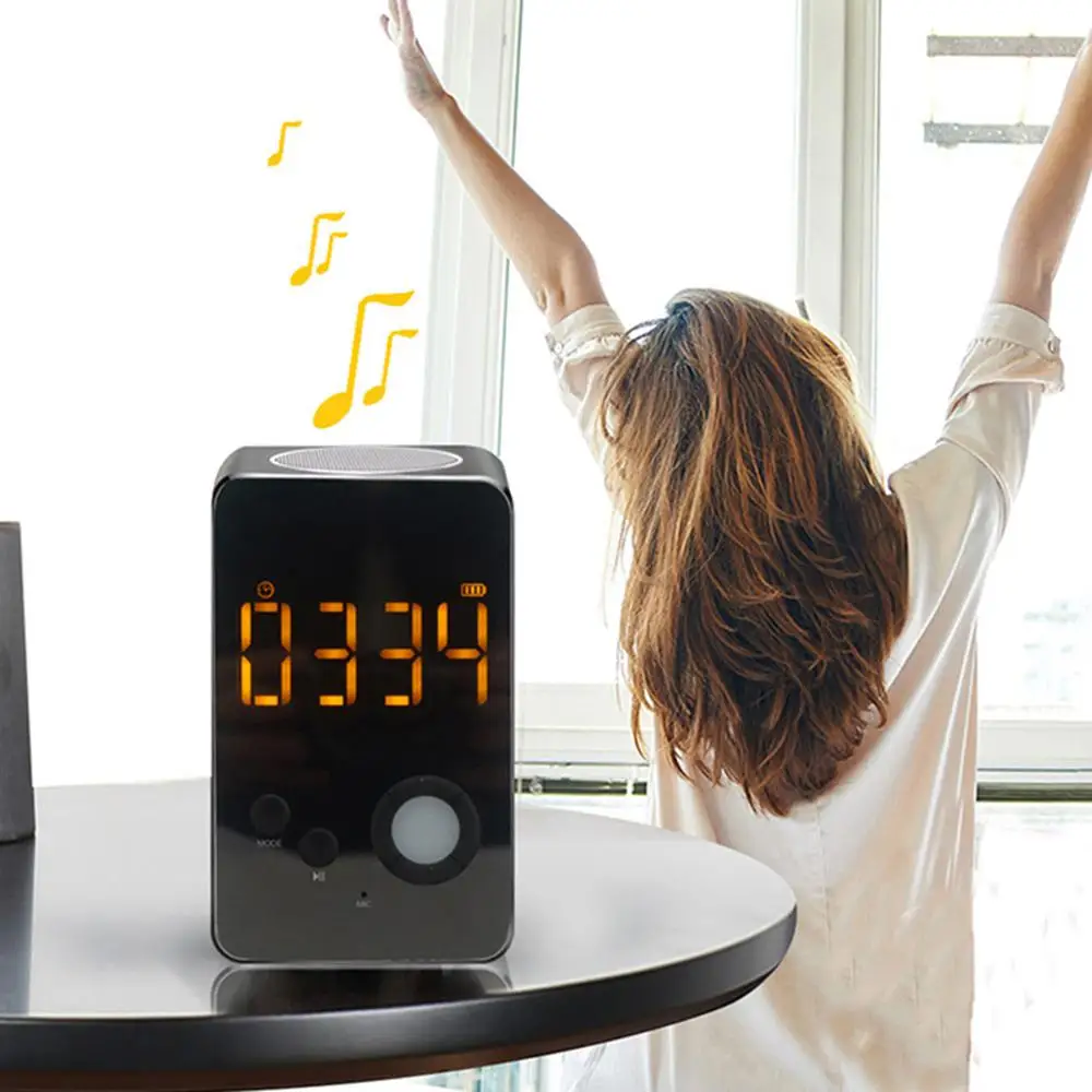 

Novelty Bluetooth Speaker Night Light Bedside Ambience Lights with Alarm Clock Touch Sensor USB Rechargeable MP3 Speaker Lamps