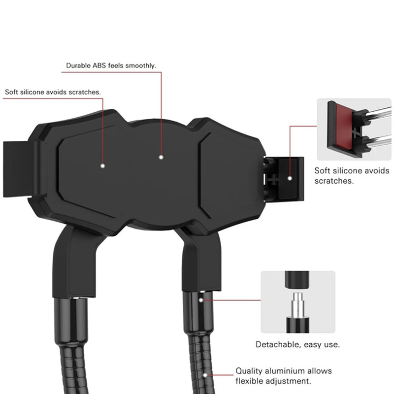Seonstai кронштейн для ленивых для мобильного телефона Универсальный гибкий ленивый висящий на шее селфи телефон держатель 360 вращающийся стол подставка для планшета