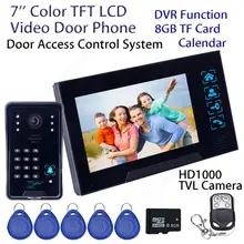 Envío libre! 7 “WD02SRR11 Wired Intercom Timbre HD Monitor de la Cámara DVR 8 GB Tarjeta de IDENTIFICACIÓN de la Puerta del Teléfono del Hogar seguridad
