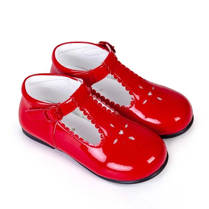 Pettigirl/ г. Открытые туфли для девочек 3 цвета, кожаная обувь с микрофиброй ручной работы, детская обувь американский размер(без обувной коробки), A-KSG009-04 - Цвет: Red Girls Shoes