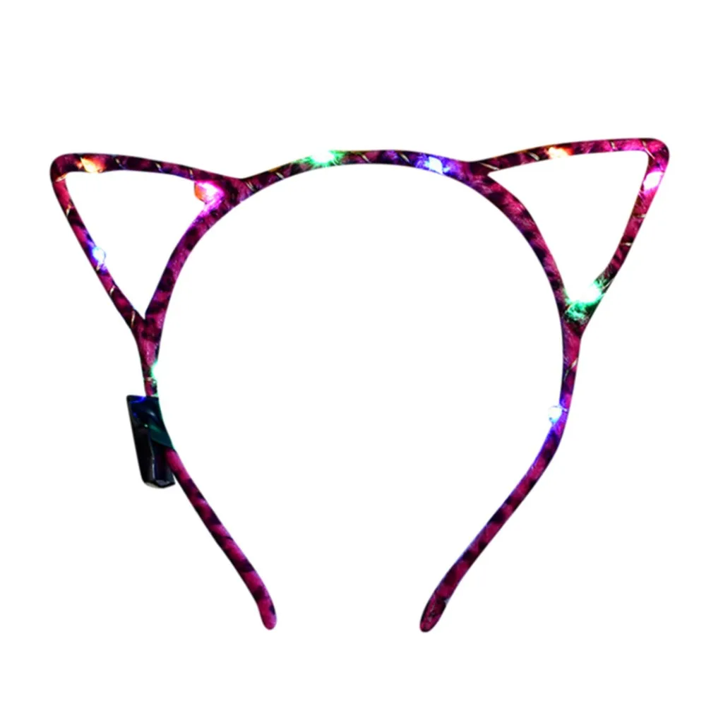 

JCXAGR El LED Headband Cute Cat Ear for Children Adult Club Party Concert Light Up Bright Flash Glowing Hairband Flexible #T
