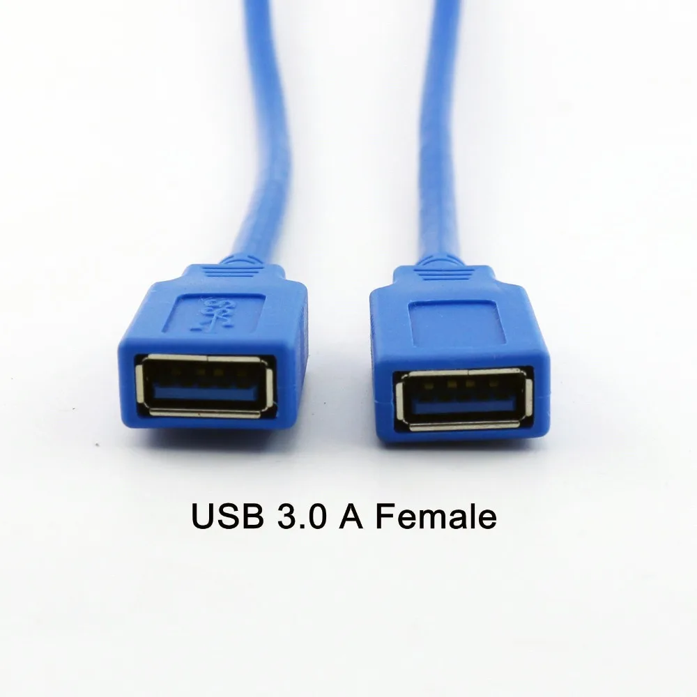 1х USB 3,0 A Женский к USB 3,0 A женский разъём Женский переходник с удлинителем Кабель-адаптер Шнур 1фт/30 см синий