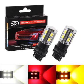 

2Pcs 3157 3156 3057 3056 12 SMD LED Bulbs Cree Led Chip Car lamp rear brake Lights Source parking 12V Amber White Red