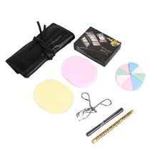 Camouflage Makeup Set Eyeshadow Eyelash Eyebrow Powder Palette 7pcs Brush Eyelash Eyebrow Pencil Powder Puff