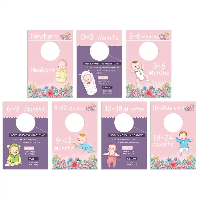 Baby Wardrobe Dividers,6 Pack Plastic Baby Closet Size Dividers Round Nursery Closet Dividers Clothing Size Age Dividers for Toddlers Girls Boys from Newborn Infant to 24 Months