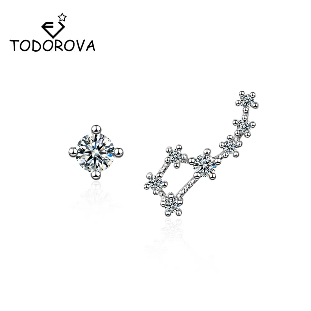 

Todorova Cubic Zircon Big Dipper Stud Earrings for Women Zodiac Constellation Earrings Romantic Lady Jewelry