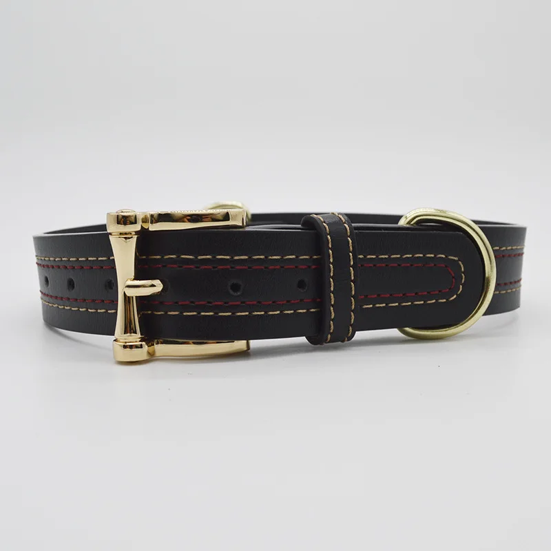 

Leather Dog Collar Double D Ring Heavy and Duty Pet Dog Collar for Big & Small Dogs Accept Drop Shipping Fast Order-processing