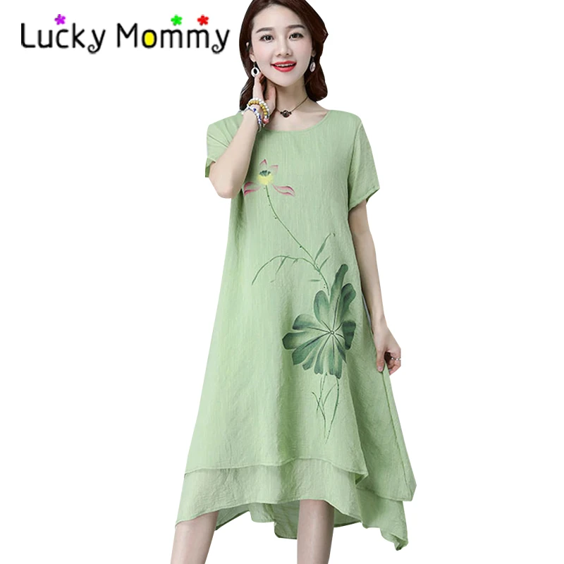 2017 Summer Vintage Floral Maternity Dress for Pregnant Women Casual