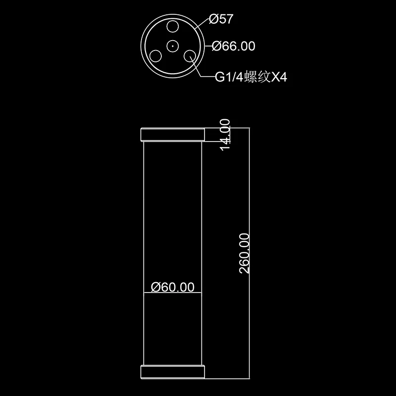 Bykski B-CT60-4H 60 мм черные крышки водного охлаждения резервуар с G1/" резьба