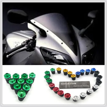 

2018 motorcycle Windshield Windscreen Fastener Spike Bolts kit Screw Nuts for Kawasaki ZX636R ZX6RR SUZUKI GSXR600 GSXR750