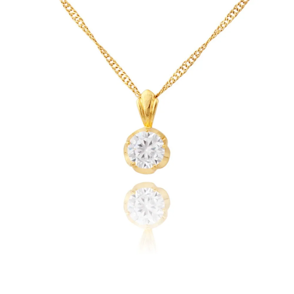 Jh Brand Small Zircon Necklaces Pendants Gold Color Fashion Crystal 