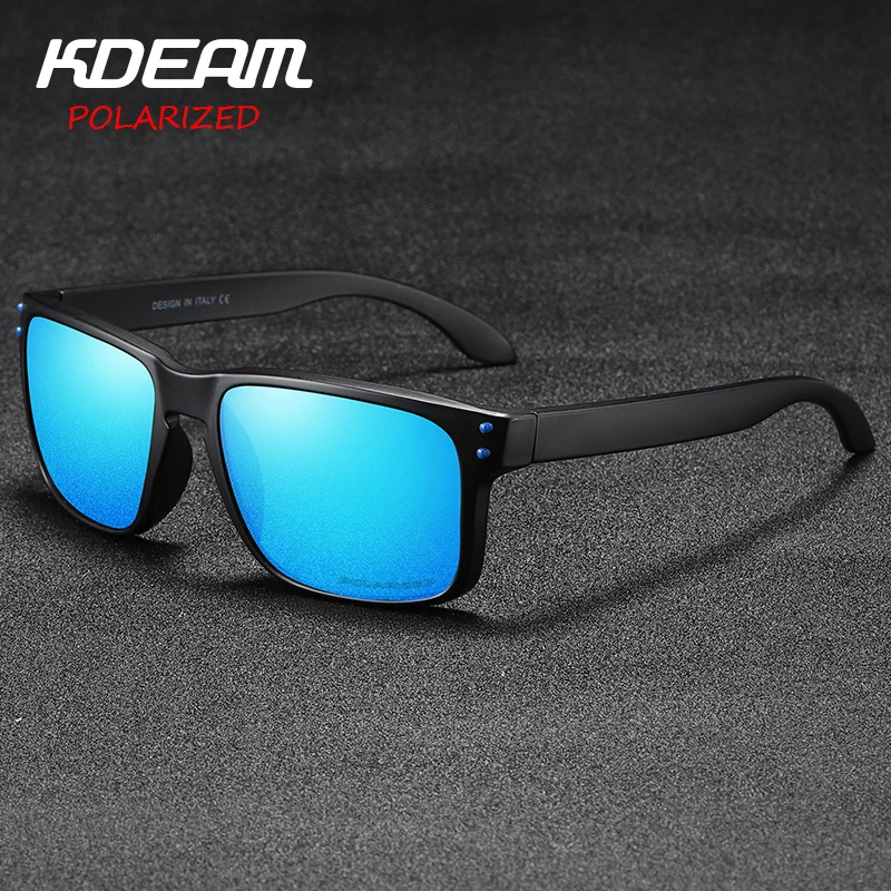 

New Sport Men Polarized zonnebril mannen Square Sun Glasses Women Eyewear 2019 UV400 With Case 7 Colors KDEAM Sunglasses