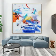 Modern abstract acrylic canvas painting hand pained abstract color art painting Wall Art Pictures For Living
