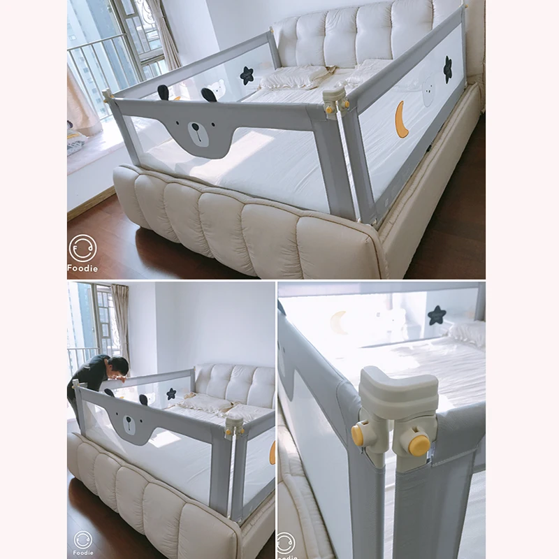Star bear cute bed fence Baby shatterproof protective railing child safety against 1.8-2 meters bedside baffle bed guardrail Star bear cute bed fence Baby shatterproof protective railing child safety against 1.8-2 meters bedside baffle bed guardrail