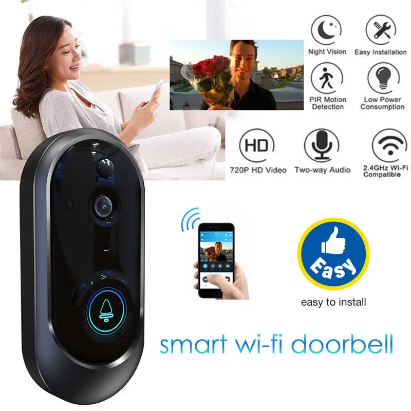 

Home 2019 Smart Wireless WIFI Doorbell HD Video Camera Motion Sensor IR Night Vision