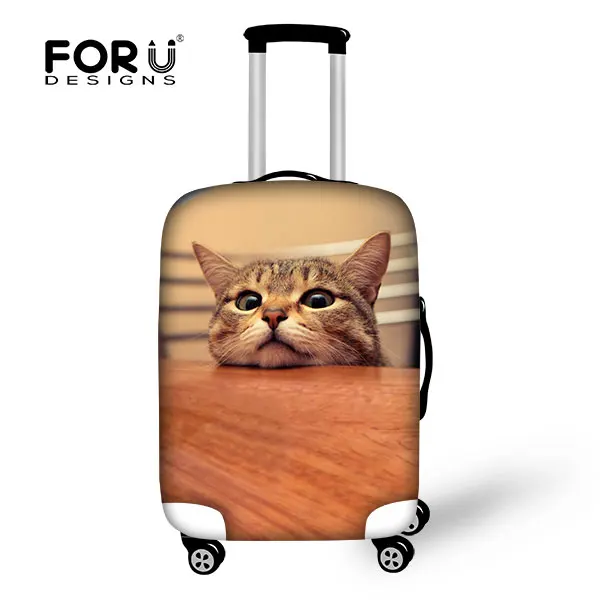 FORUDESIGNS/милые кошачьи багажные наборы эластичное покрытие для девочек и мальчиков, мужские багажные защитные пылезащитные Чехлы для чемодана 18-30 дюймов - Цвет: B0014M