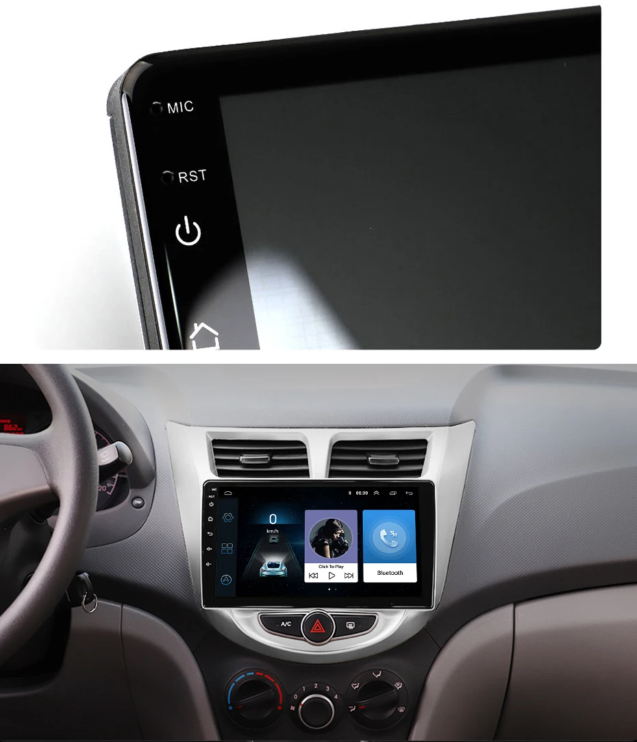 Discount 2din Android  9"  Car Radio StereoMultimedia Video Player Navigation GPS For solaris Hyundai 1 2 Accent Verna sedan 2010--2016 1