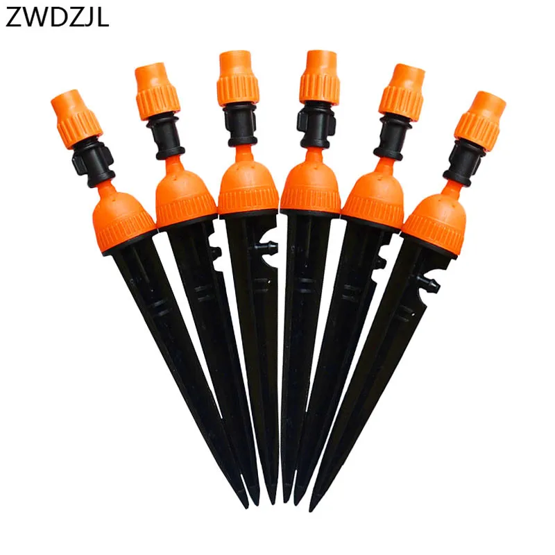 

Irrigation Adjustable Atomizing nozzle Drippers Sprinkler water mist sprinkler barbed 1/4" Drip System adapter 2pcs