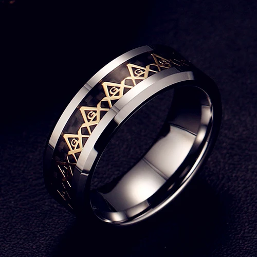 

8mm Freemasons Ring Masonic Rings For Men Women Gold Silver Black 316L Stainless Steel Charms Freemasonry fashion Jewelry