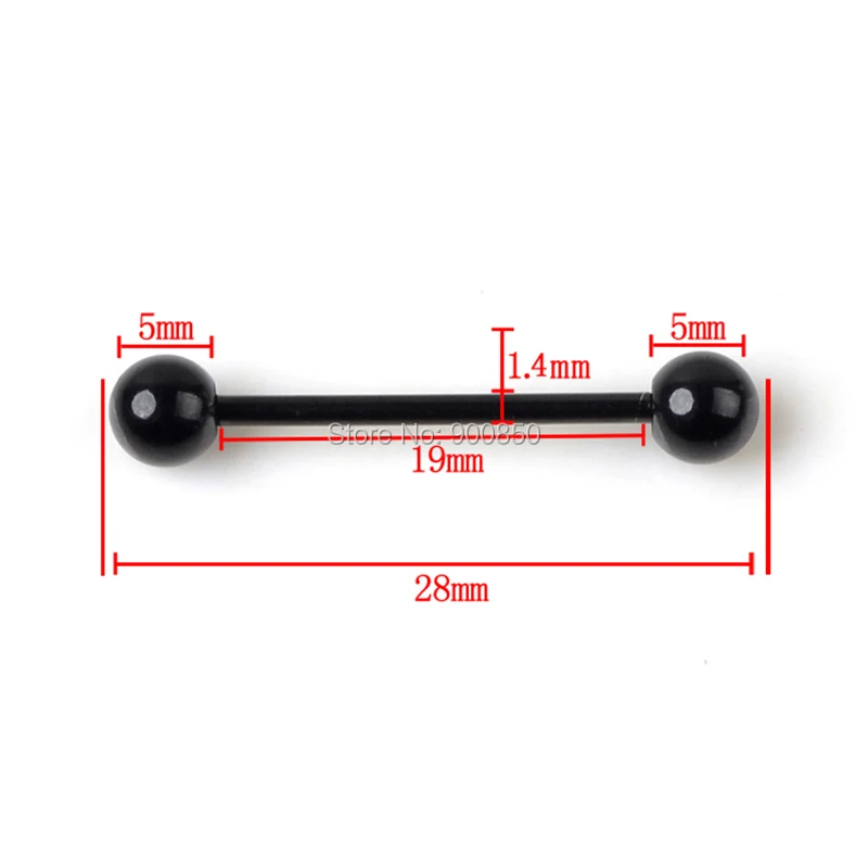 316L штанга нержавеющая сталь 17 г язык кольца Лабрет ниппель Бар кольцо пирсинг ювелирные изделия 1,4 мм 19 мм Длина 5 шт. золото черный