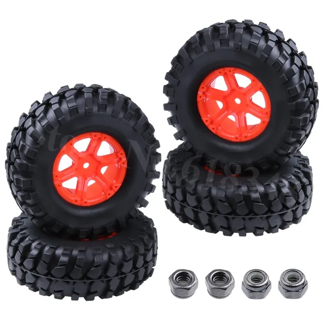 Best Offers 4Pcs/lot 108mm 1.9" RC Crawler Tires & Wheel Rim Hex 12mm For 1-10 Scale Rock Racer Car HPI Redcat Racing AXIAL