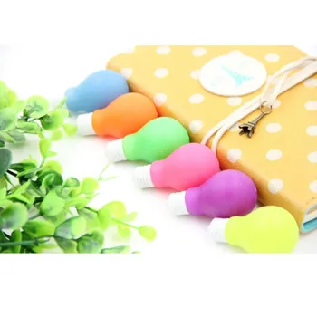 

1 pcs Novelty cute light bulb luminous color rubber eraser kawaii creative stationery school supplies papelaria gifts for kids