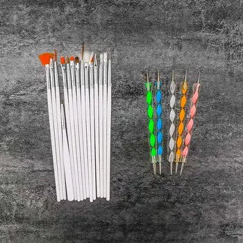 

20Pcs/ Pack Woman Nail Brush Nail Art Design Painting Dotting Detailing Pen Brushes Fashion Nail Art Tools Pen Brushes Bundle