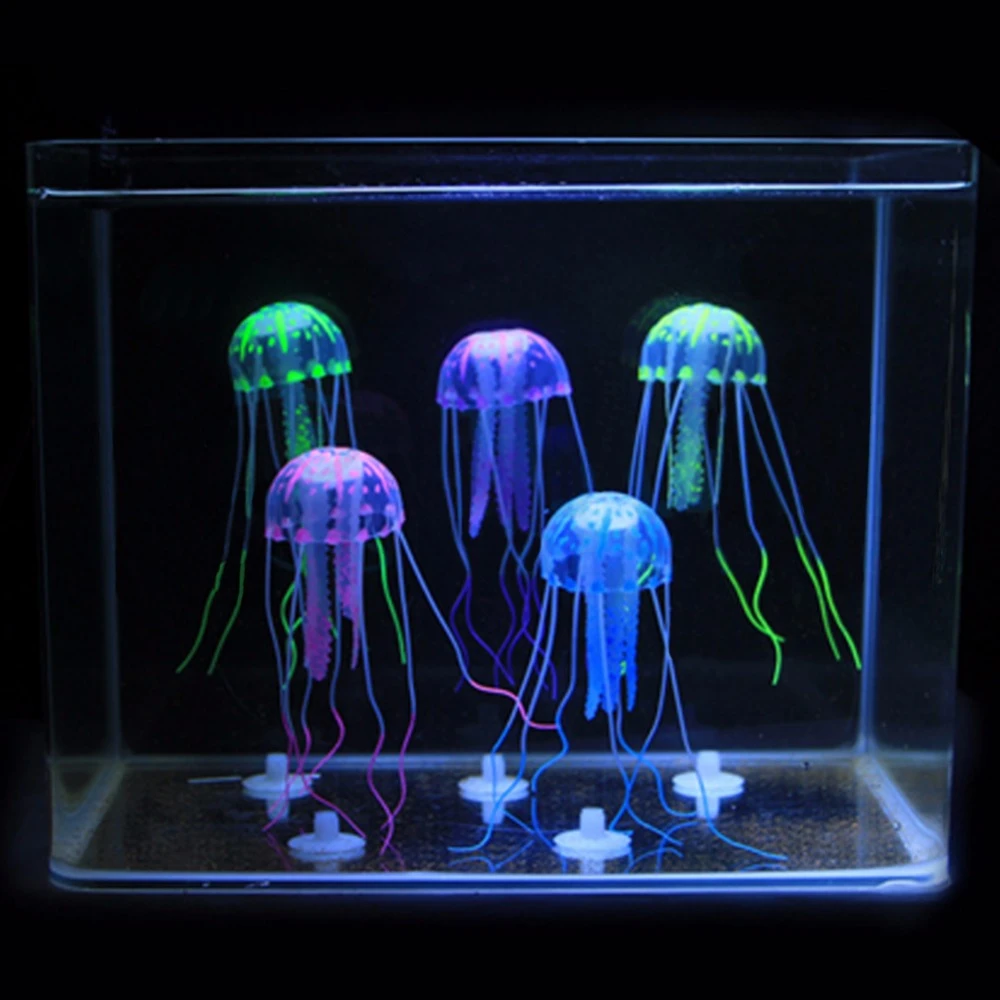 人工クラゲ水族館アクセサリー 1ピース シミュレーション 蛍光クラゲ 金魚 水族館の造園 Aquarium Landscaping Artificial Jellyfishfish Tank Simulator Aliexpress