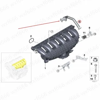 11157574114 車の排気管のための適切な F01 F02 E71 740LI X6 35Ib mwN55 排気ホースエンジン排気配管インテークマニホールドホース