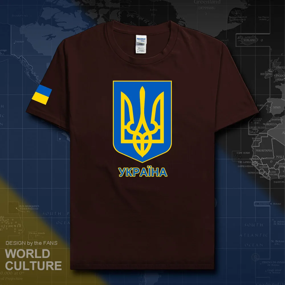 Мужская футболка с круглым вырезом UKR Ukrayina из 100% хлопка 2018|Футболки| |