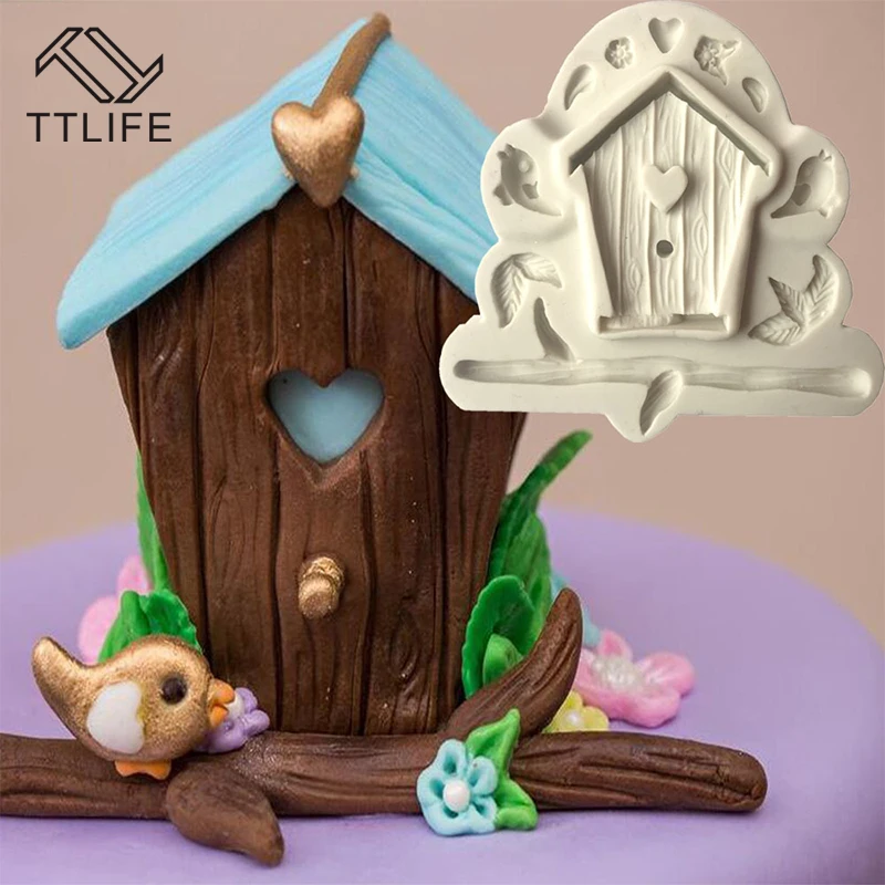

TTLIFE DIY 3D Cartoon Bird House Silicone Cake Mold Bird Fondant Decoration Mold Cake Cooking Tools Cookie Biscuit Mold Mould