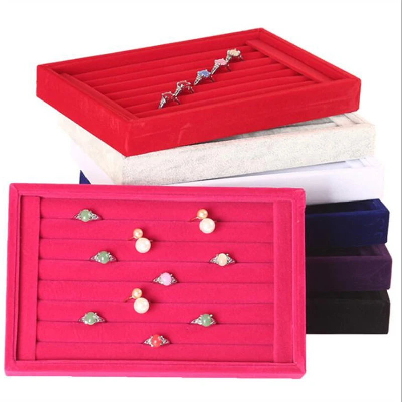 

Storage Boxes & Bins,Ring Velvet Jewellery Display Box Cufflinks Storage Tray Case Holder Organizer Jewellery Box