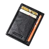 GUBINTU-cartera de cuero de vaca para hombre, billetera masculina lisa, suave, con bolsillo para monedas, funda fina para tarjetas ► Foto 2/6