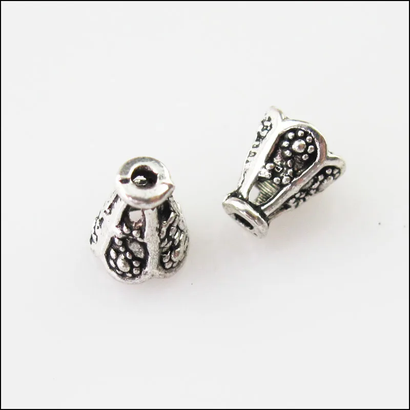 

New 45Pcs Tibetan Silver Tiny Cone Speaker End Bead Caps Connectors 5.5x6.5mm