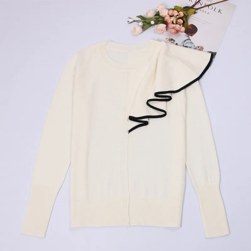 SRUILEE Design Sweet Ruffles Splice Sweater High-End 2018 New Spring Autumn Cute Jumper Women Sweater Pullover Knit Tops Runway SRUILEE Design Sweet Ruffles Splice Sweater High-End 2018 New Spring Autumn Cute Jumper Women Sweater Pullover Knit Tops Runway