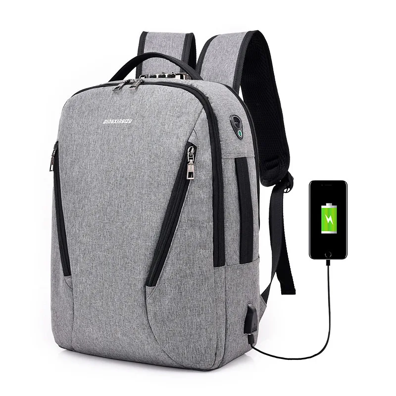 

2019 16 inch Laptop Backpack USB Charging Anti Theft Backpacks Men Travel Backpack Waterproof Code Lock School Bag Male Mochila