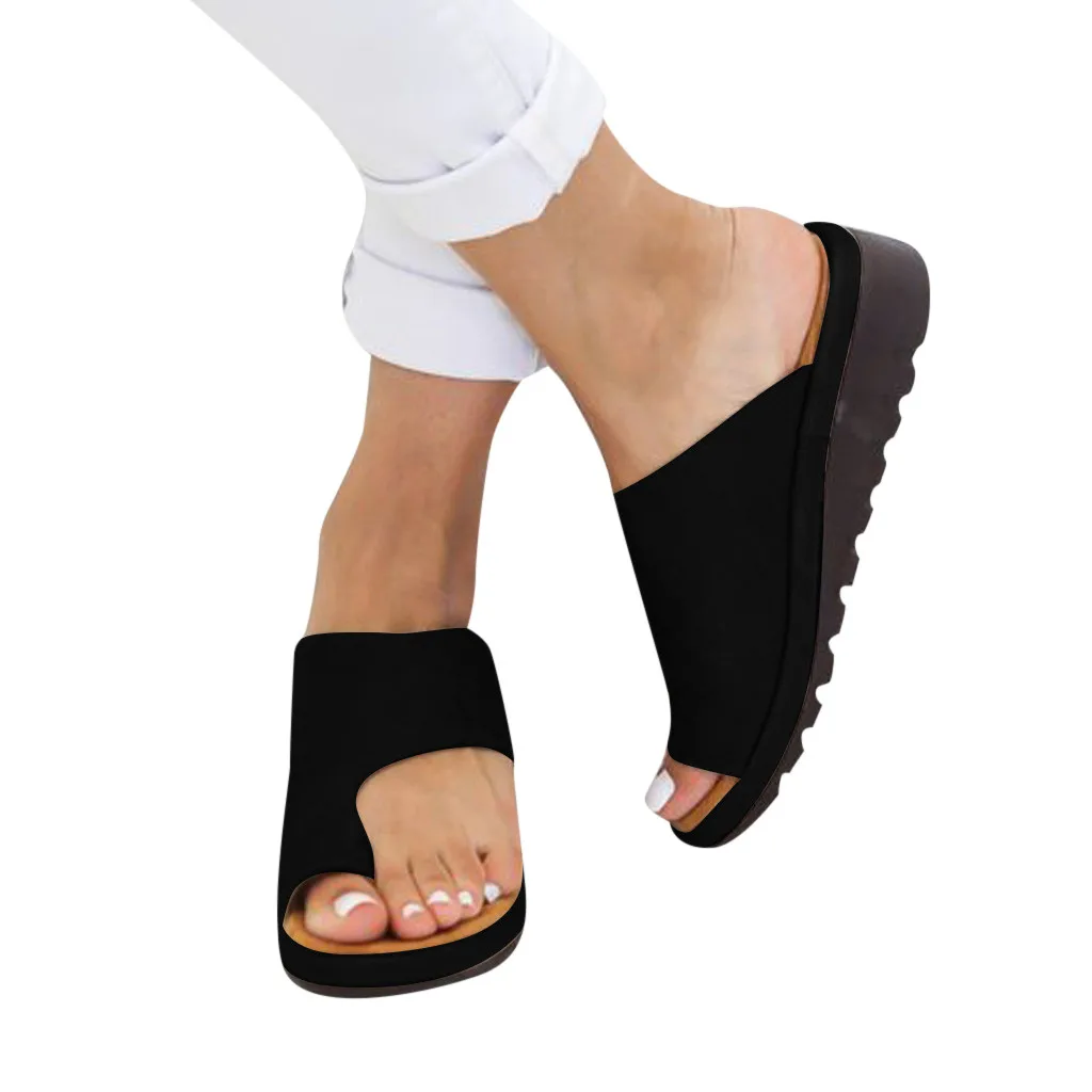 

Perimedes Women Shoes Slip On Open Toe Lady Wedges Low Heel Solid Female Leisure Sandal Roman Slippers Sandalia Plataforma Mujer