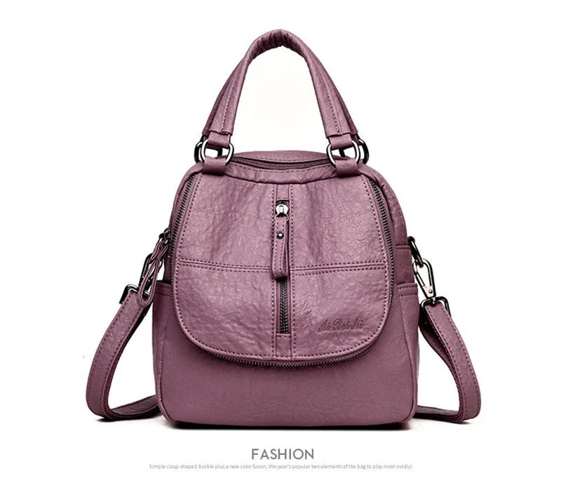 100% genuíno couro das mulheres mochilas anti